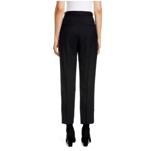 NWT! Nili Lotan 6 Lia Stretch Wool Dress Pants Adjustable Waist Cropped Black - Picture 4 of 5